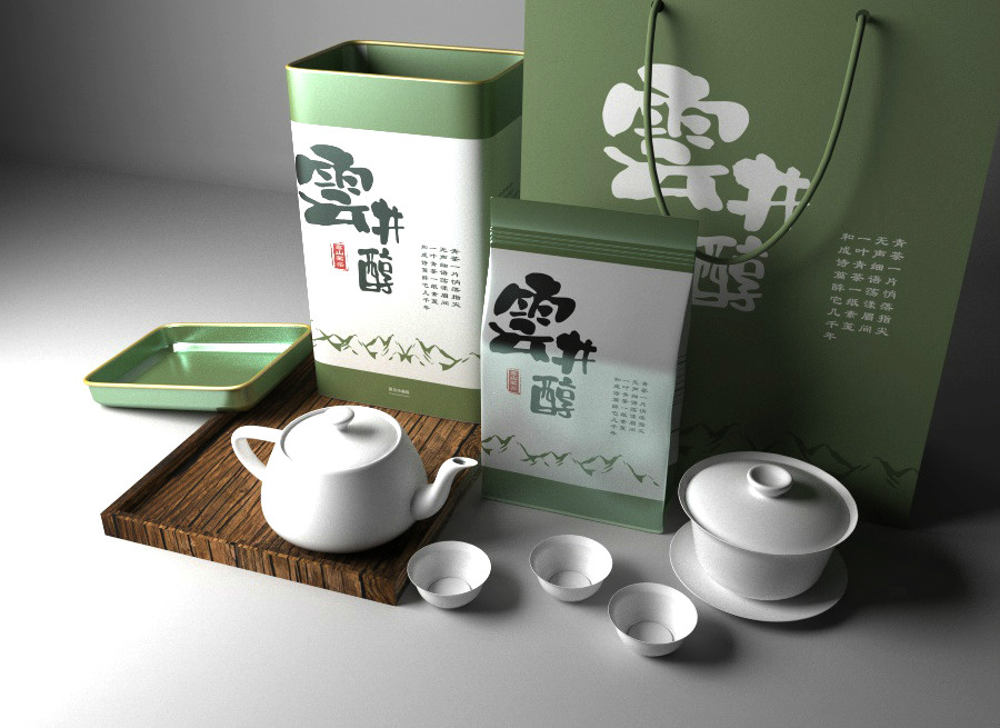 清新古樸茶葉包裝設計，簡潔大氣茶葉包裝設計