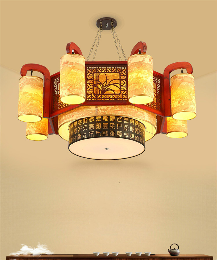 水墨國(guó)畫典雅燈具，精致雅韻燈具設(shè)計(jì)