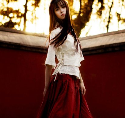 民族風(fēng)漢元素古風(fēng)漢服，棉麻女裝漢服美女圖片