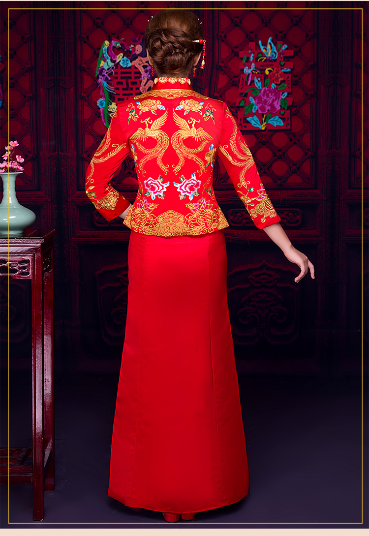 儒雅裙擺新娘禮服，魅力時(shí)尚中式禮服