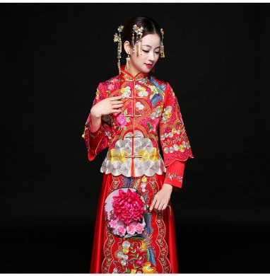 古典秀禾服中式禮服，時(shí)尚中國風(fēng)新娘禮服