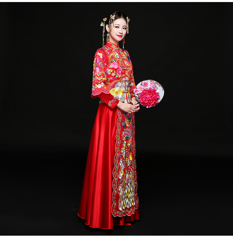 古典秀禾服中式禮服，時(shí)尚中國(guó)風(fēng)新娘禮服