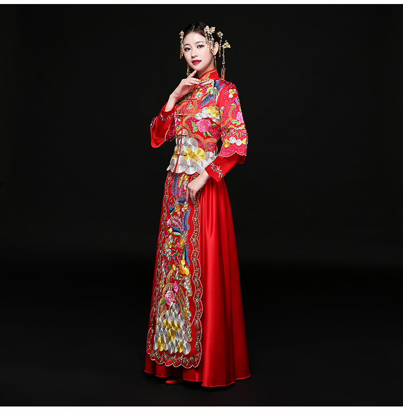 古典秀禾服中式禮服，時(shí)尚中國(guó)風(fēng)新娘禮服