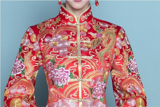 中國風刺繡旗袍嫁衣中式禮服