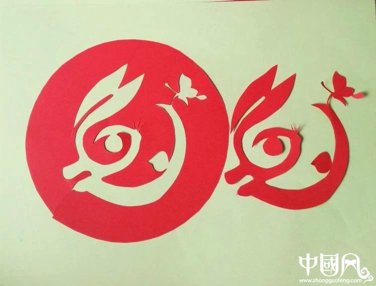 創(chuàng)意十足中秋玉兔剪紙，兔子鬧仲秋
