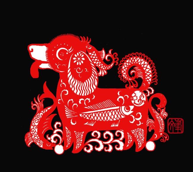 百狗圖剪紙系列(32張)，曹文峰剪紙作品欣賞