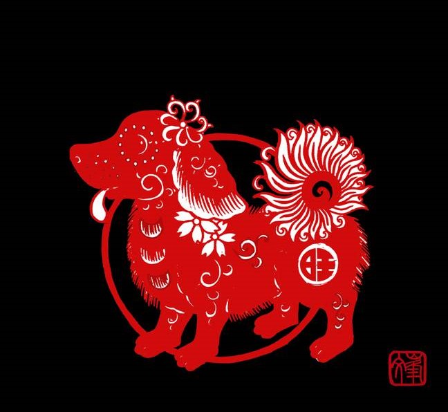 百狗圖剪紙系列(32張)，曹文峰剪紙作品欣賞