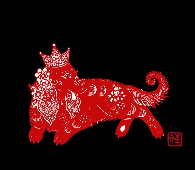 百狗圖剪紙系列(32張)，曹文峰剪紙作品欣賞