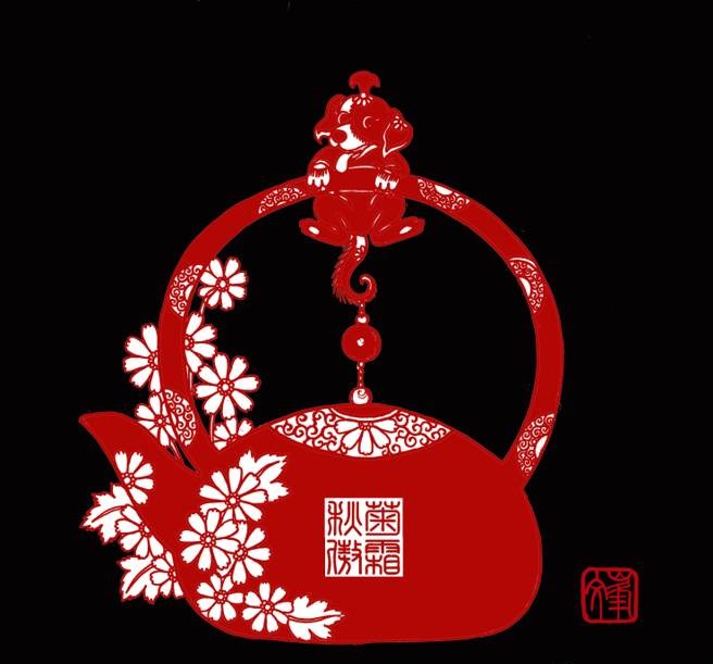百狗圖剪紙系列(32張)，曹文峰剪紙作品欣賞