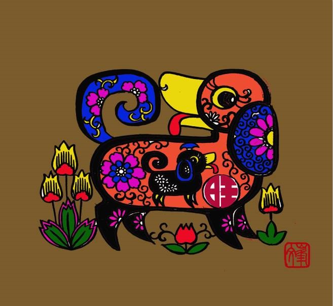 百狗圖剪紙系列(32張)，曹文峰剪紙作品欣賞