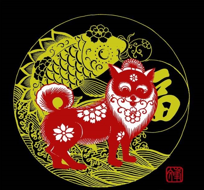 百狗圖剪紙系列(32張)，曹文峰剪紙作品欣賞