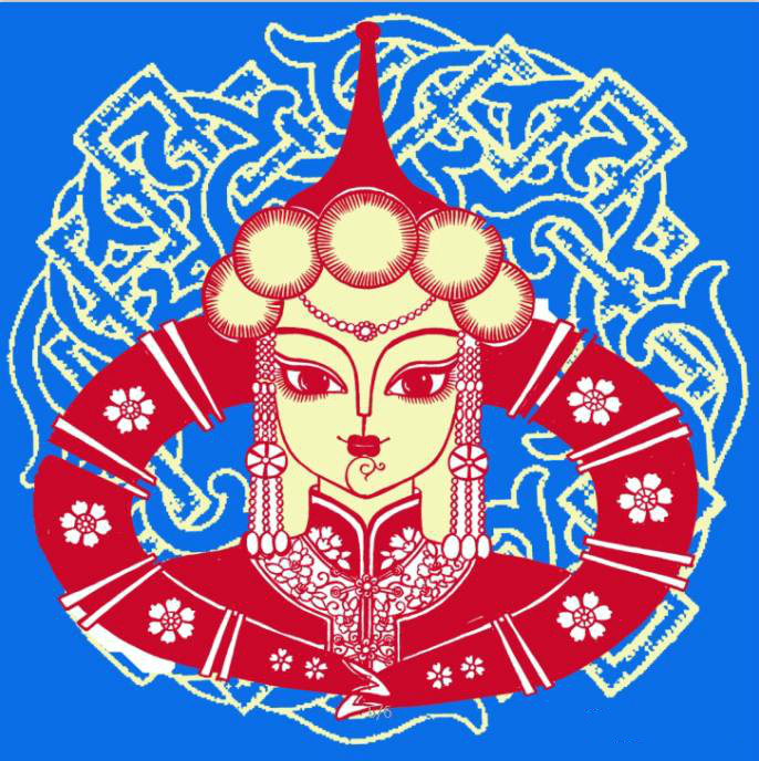 蒙古族美女剪紙，曹文峰剪紙作品欣賞