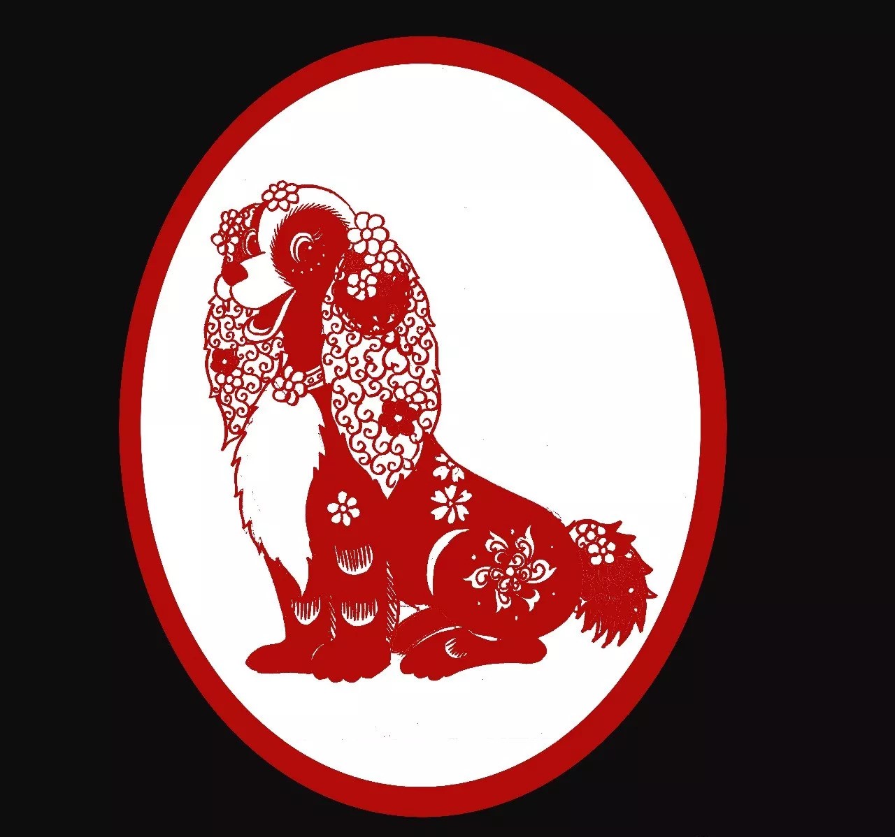 百狗圖剪紙系列(32張)，曹文峰剪紙作品欣賞