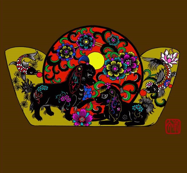 百狗圖剪紙系列(32張)，曹文峰剪紙作品欣賞