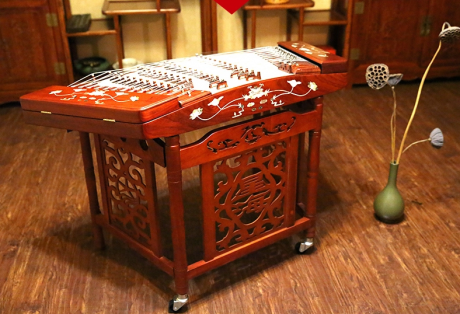 花梨木雕揚(yáng)琴，時(shí)尚古典中國風(fēng)民族樂器