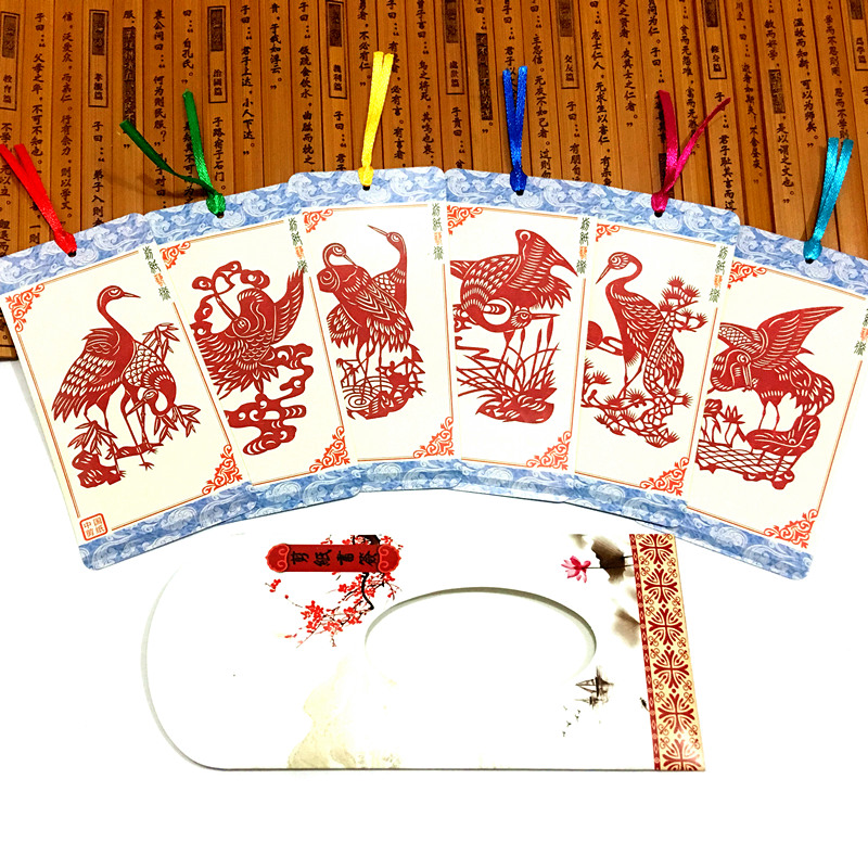 中國風(fēng)古典元素剪紙書簽設(shè)計(jì)
