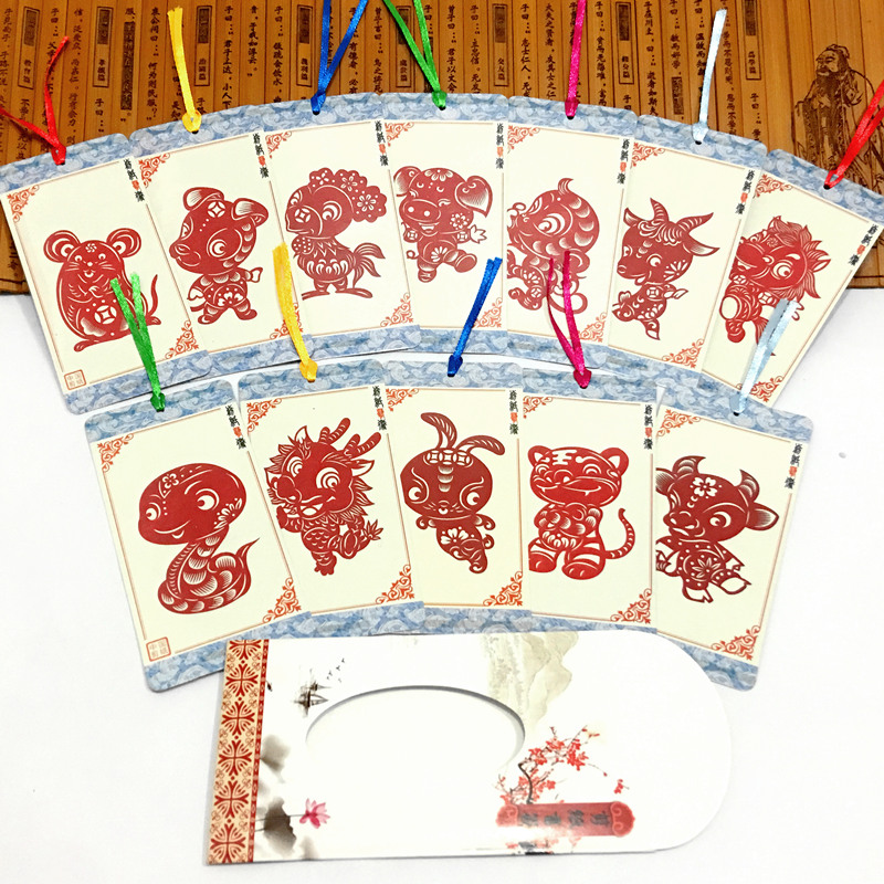 中國風(fēng)古典元素剪紙書簽設(shè)計(jì)