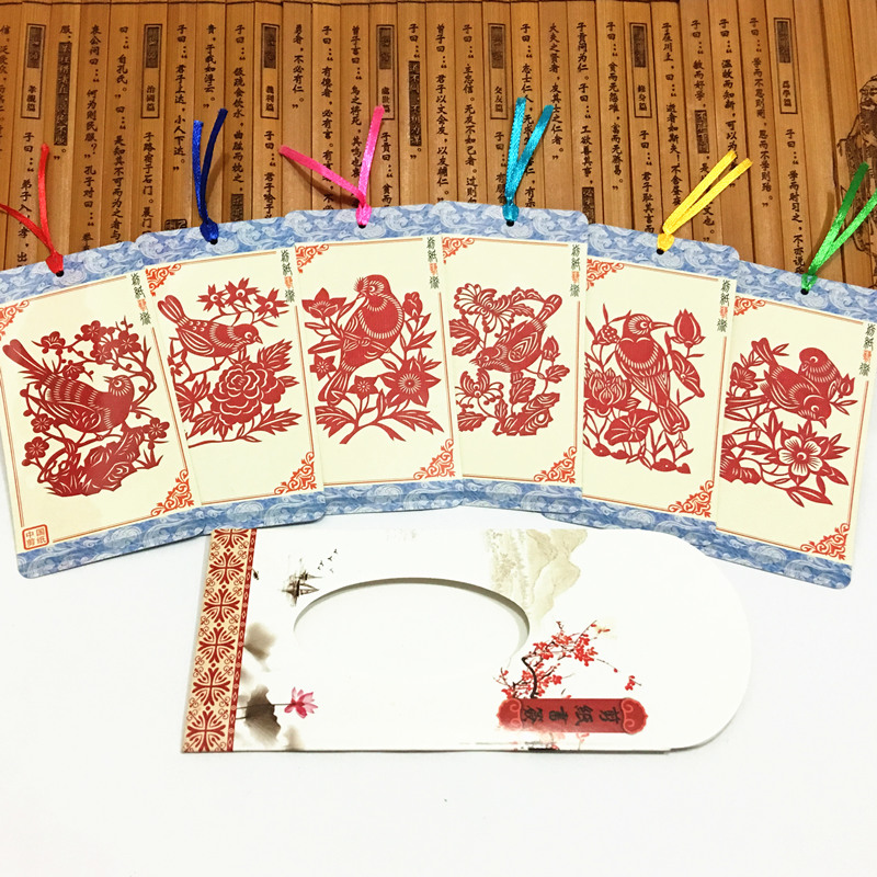 中國風(fēng)古典元素剪紙書簽設(shè)計(jì)