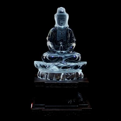 天然白水晶佛擺件，如何辨別天然水晶