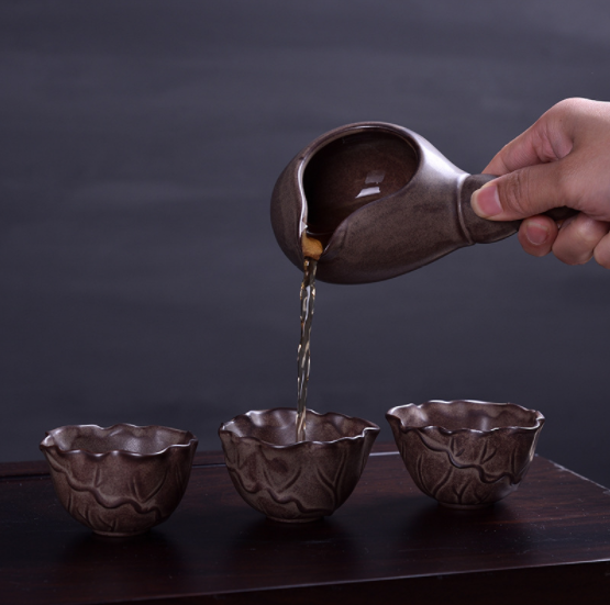 原創(chuàng)陶瓷泡茶自動茶具，佛手蓮花功夫茶具