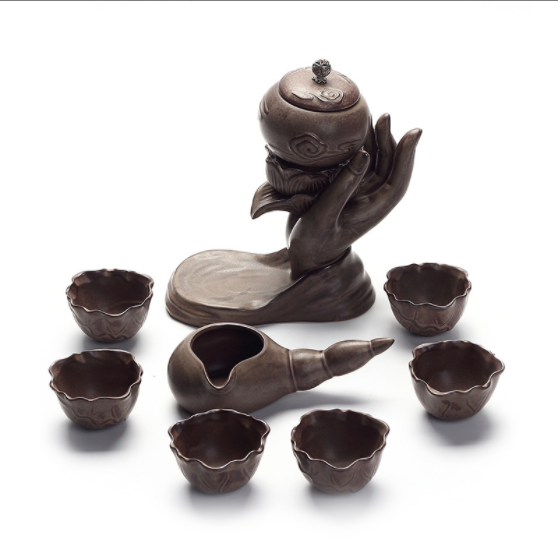 原創(chuàng)陶瓷泡茶自動茶具，佛手蓮花功夫茶具