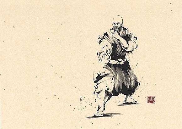 日本勝亦勇水墨功夫中華武術插畫(三)