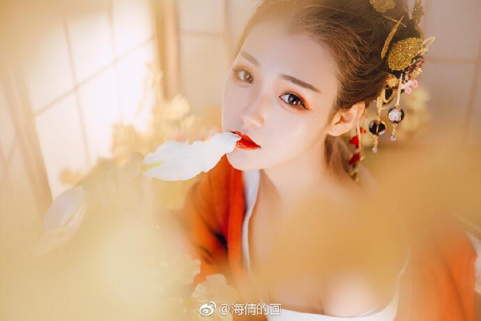 日式和服風古裝攝影，好美麗的紅衣小姐姐
