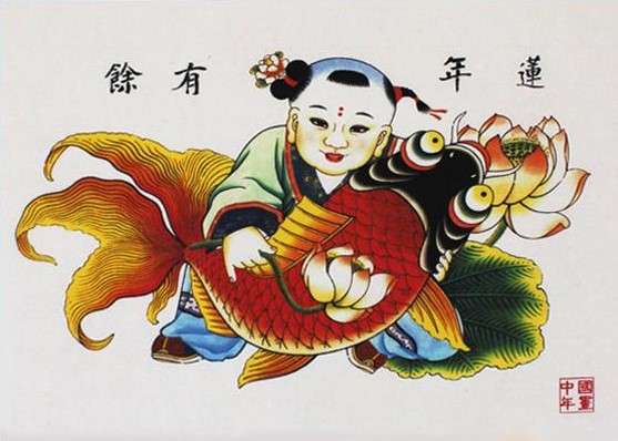 12款民間工藝年畫，手繪民俗文化年畫
