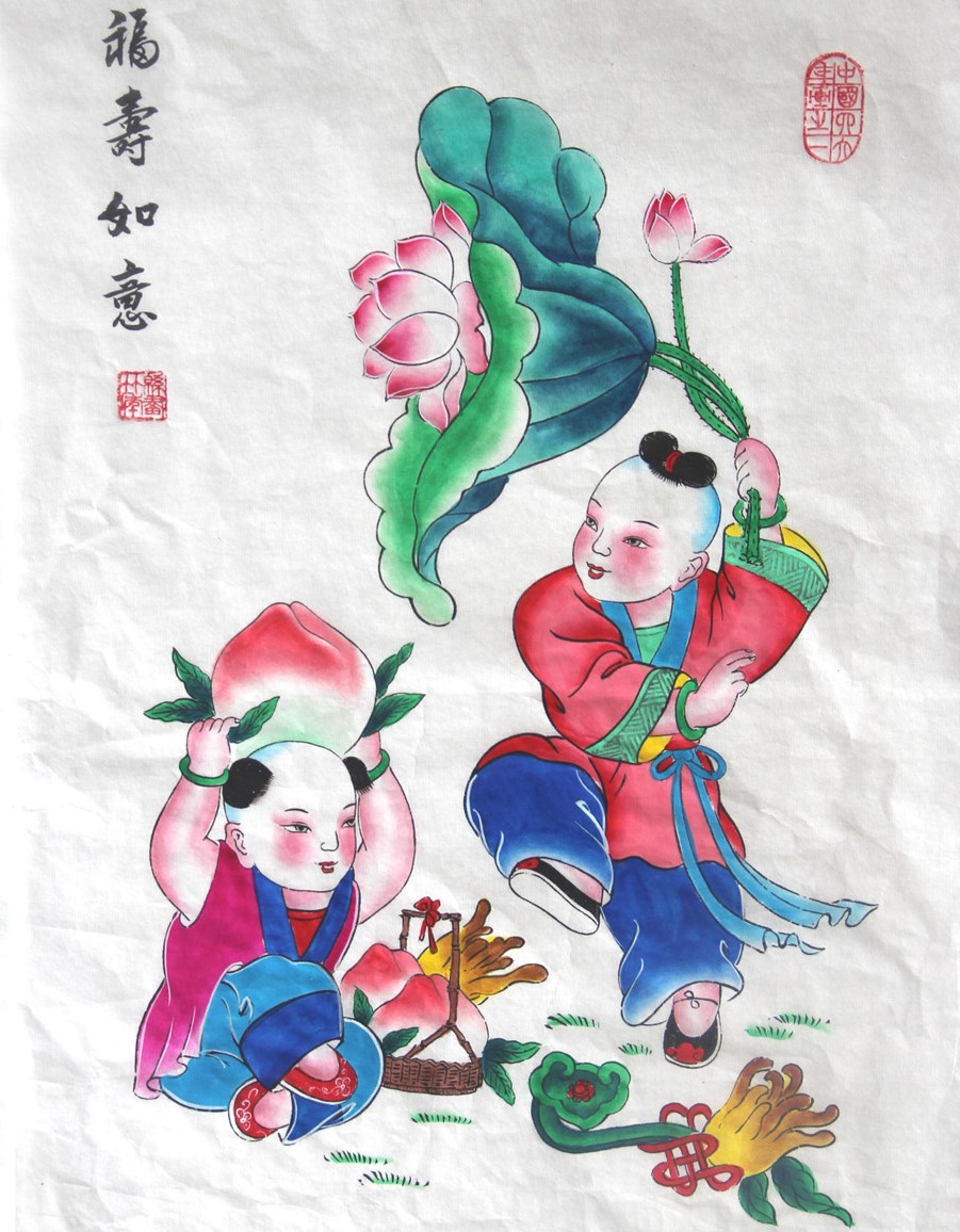 10款唯美生動(dòng)年畫(huà)娃娃，古風(fēng)手繪中國(guó)年畫(huà)