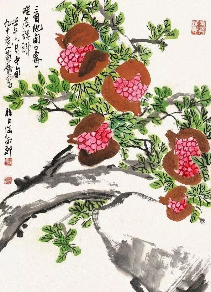 32幅曹簡樓國畫石榴圖：石榴令人垂涎欲滴！