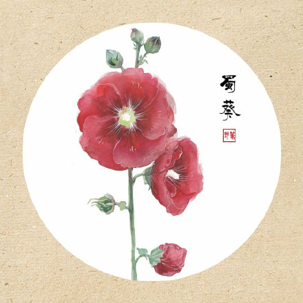 清新古風花卉插畫，可作頭像的花卉插畫圖片