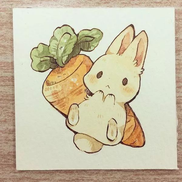 一組小兔子萌寵插畫：萌萌噠真可愛！