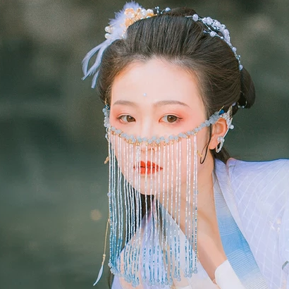 珠簾蒙面女生頭像，唯美古風(fēng)真人頭像
