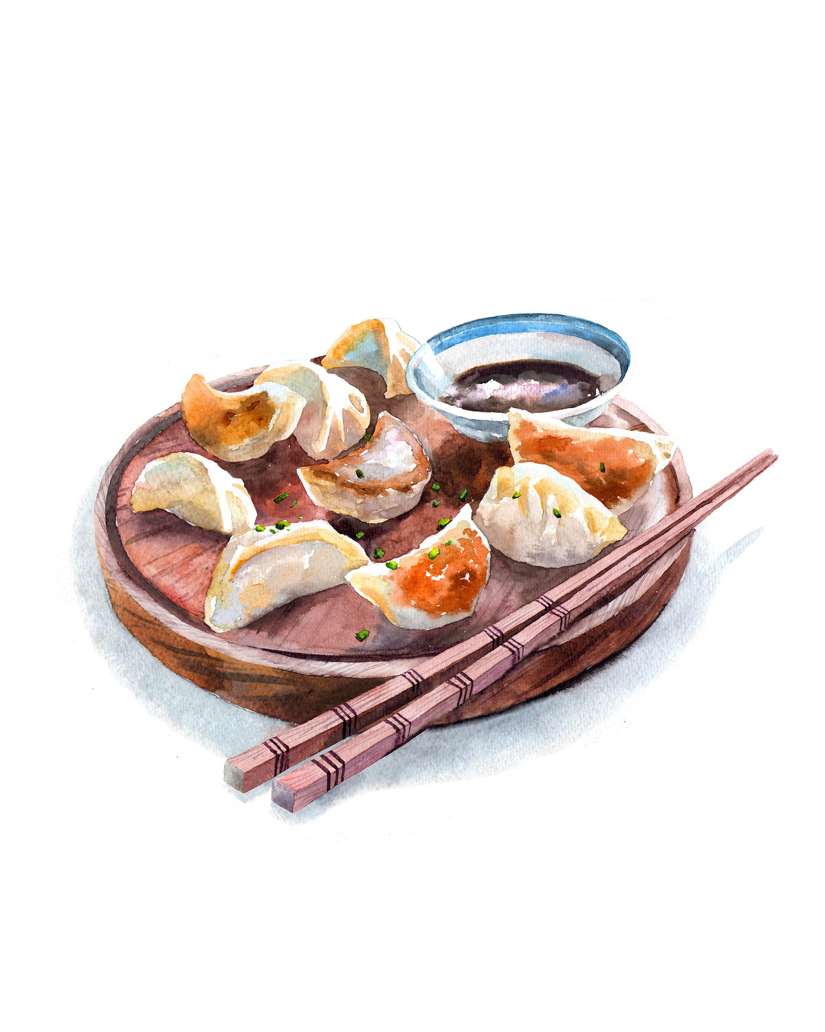 精致逼真的食物水彩插畫，淡雅手繪插畫圖片