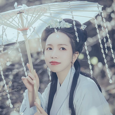 珠簾傘文藝女生頭像，唯美古風(fēng)真人頭像