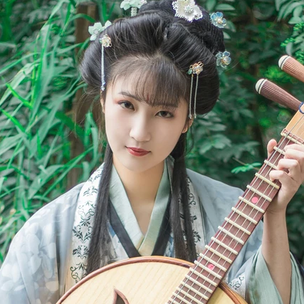 古典琵琶女子頭像，唯美古風(fēng)真人頭像