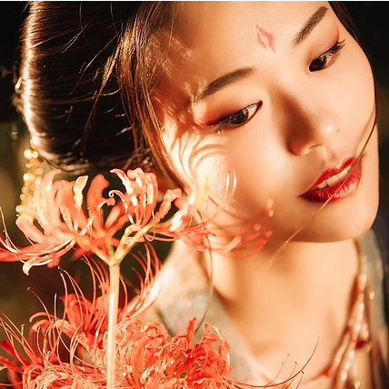 中國風彼岸花開唯美古風女子頭像