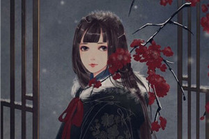 冬日飛雪女子古風頭像，好看的動漫頭像
