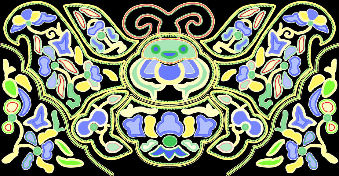 中國傳統(tǒng)刺繡圖案蝙蝠系列一，矢量素材