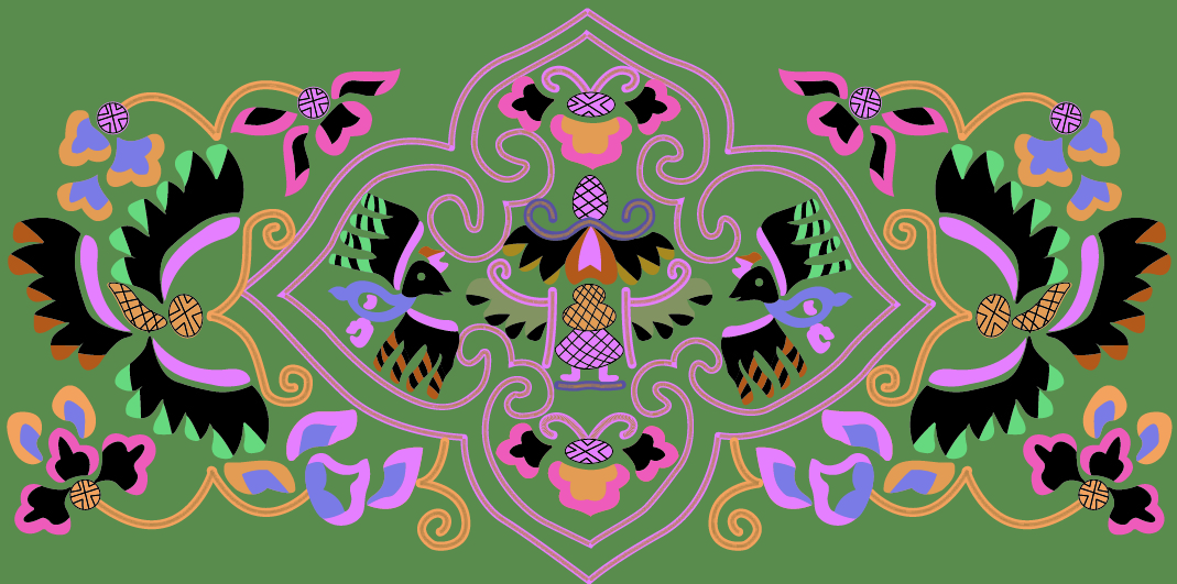 中國(guó)傳統(tǒng)刺繡圖案繁華古典，矢量素材