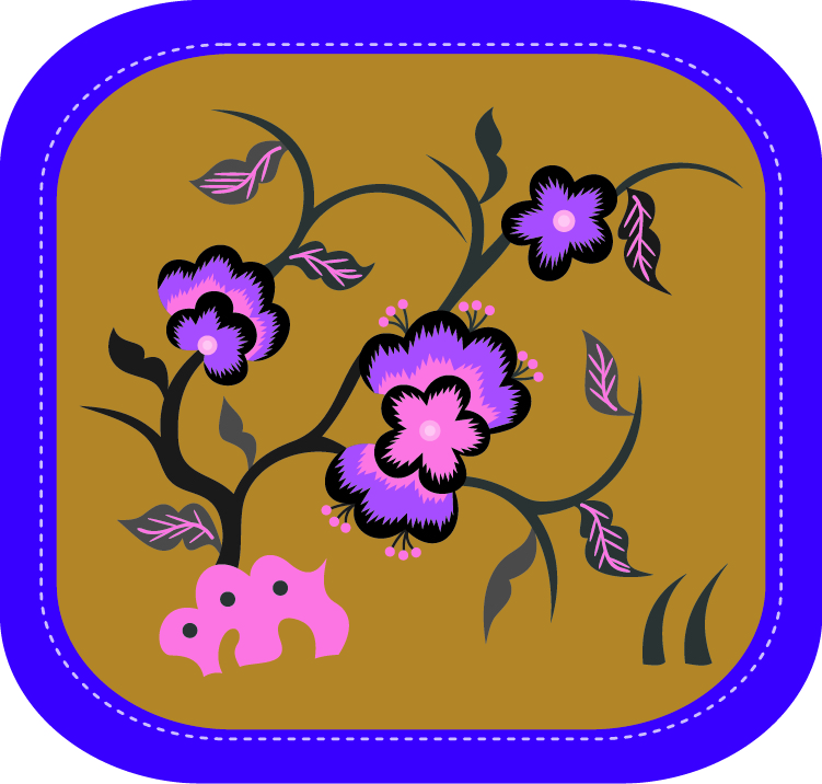 中國傳統(tǒng)刺繡圖案桃花花卉系列一，矢量素材
