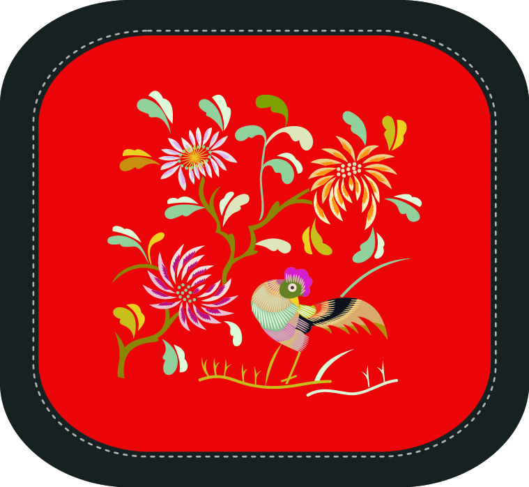 中國傳統(tǒng)刺繡圖案動物花卉系列二，矢量素材