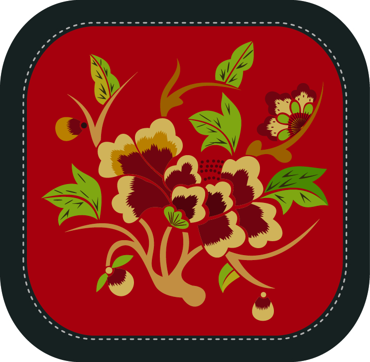 中國傳統(tǒng)刺繡圖案花卉系列一，矢量素材