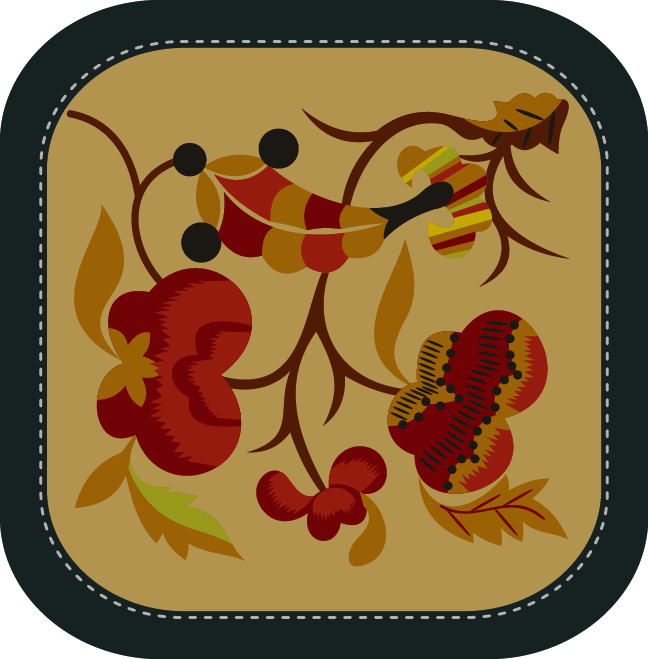 中國傳統(tǒng)刺繡圖案花卉系列二，矢量素材