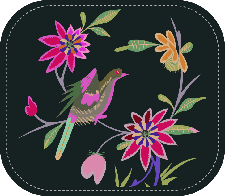 中國傳統(tǒng)刺繡圖案鳥語花香系列一，矢量素材